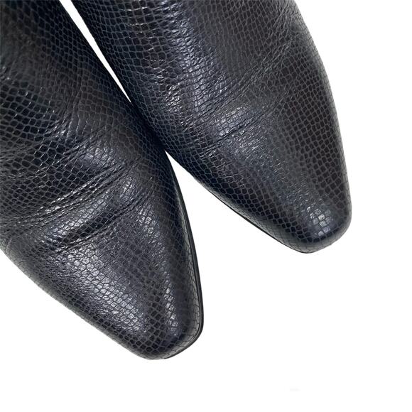 Franco Sarto Ashbury Boots Ankle Snake Embossed Leather Womens Size 6.5M Black - Picture 5 of 10